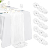 1st Cheesecloth Table Runner Loose-woven Table Runner LIGHT GREEN Light Green - Extra Image