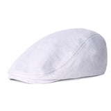 Cotton Cap for Men and Women - Soft Casual Beret, Solid Color Unisex - White, One Size