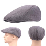 Cotton Cap for Men and Women - Soft Casual Beret, Solid Color Unisex - White, One Size