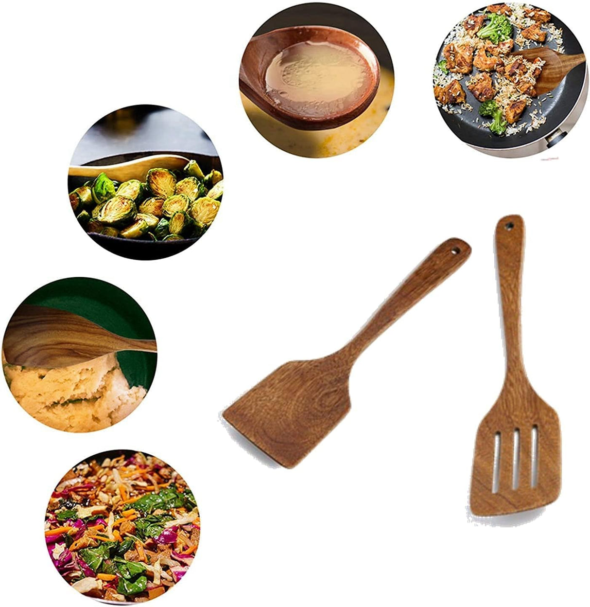 Set of 2 wooden spatulas 30 cm spatulas cooking utensils made