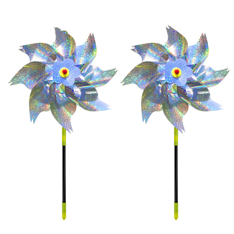 INF Reflective Scarecrow Wind Spinner Silver 2-pack