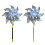 INF Reflective Scarecrow Wind Spinner Silver 2-pack