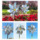 INF Reflective Scarecrow Wind Spinner Silver 2-pack - Top-Down View