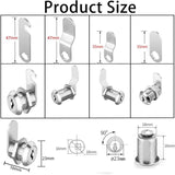 16mm Cylinder Security Lock for Mailbox with 5 Different Lock Plates and 2 Keys, Cabinet Lock, Cupboard, Toolbox, File Cabinet - Front View