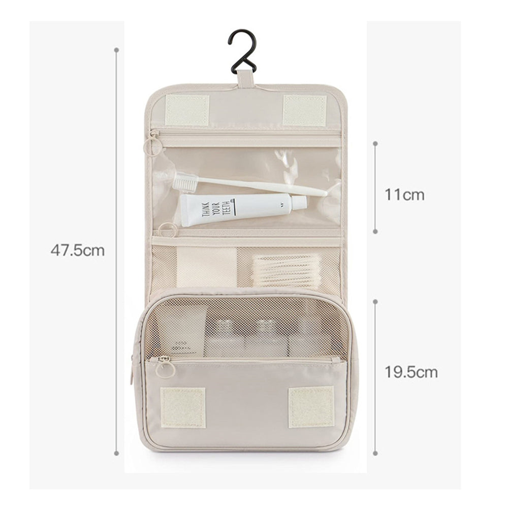 Hanging Toiletry Bag for Women Travel Toiletry Bags with Hook Beige