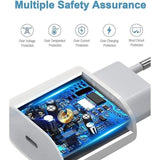 25W White Type-C Charger with Cable, Compatible with Samsung Galaxy A25 A15 A05 A05s A35 A55