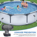 Inlet/Outlet Valve Compatible with Coleman, Intex, Bestway, Above Ground Pool Filter Pump, Pool Pump Replacement Parts, for 1-1/2 Inch Hose (2) Set - Side View