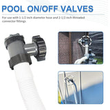 Inlet/Outlet Valve Compatible with Coleman, Intex, Bestway, Above Ground Pool Filter Pump, Pool Pump Replacement Parts, for 1-1/2 Inch Hose (2) Set - Top-Down View