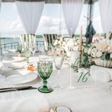 5-pack Transparent Acrylic Sign Acrylic Wedding Table Number with Stand Blank Arched Guest Name Table Number Holder - Side View