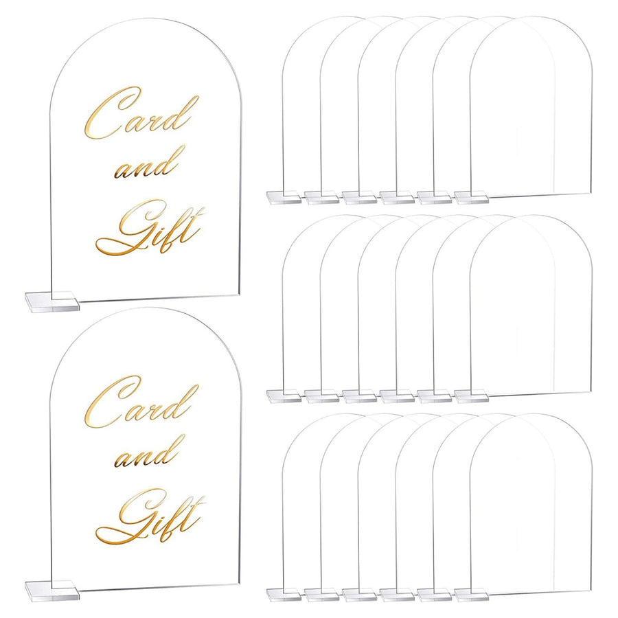 5-pack Transparent Acrylic Sign Acrylic Wedding Table Number with Stand Blank Arched Guest Name Table Number Holder