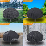 122 x 46 cm Round fireplace cover, drawstring for water - Front View