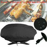 210D Grill Cover for Weber Q1200 and 1000 Gas Grills, Fits Q1200, Q1400, Q1000, Q100, Q120, Baby Q Models, Anti-UV..DEBUNS - Front View