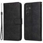SKALO Samsung A55 5G PU Leather Wallet Case - Multiple Colors Black