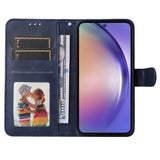 SKALO Samsung A55 5G PU Leather Wallet Case - Multiple Colors Blue