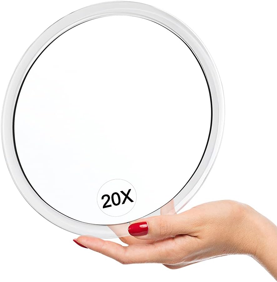 20x Magnifying Mirror with Suction Cups (16.2 cm Round) - Perfect