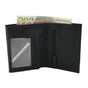 Spacious men's leather wallet with 12 card slots - Black