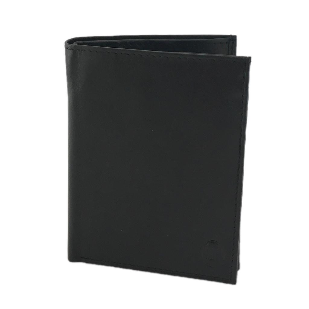 Spacious men's leather wallet with 12 card slots - Black