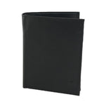 Spacious men's leather wallet with 12 card slots - Black