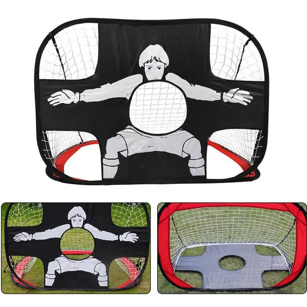 Foldable Nylon Football Goal for Kids and Adults, Football Goal for Playground, Garden, Indoor and Outdoor Red