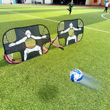 Foldable Nylon Football Goal for Kids and Adults, Football Goal for Playground, Garden, Indoor and Outdoor Red - Side View