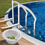 Pool Filter Basket, 15.8 x 7.6 cm pool hole basket with handle safe plastic replacement pool filter basket pool strainer basket for swimming pool With handle - Side View