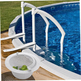 Pool Filter Basket, 15.8 x 7.6 cm pool hole basket with handle safe plastic replacement pool filter basket pool strainer basket for swimming pool With handle - Extra Image