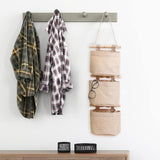 Hanging Storage Bag with Pockets 3 Layers Cotton Linen Canvas Hanging Storage Bag on Wall Door Organizer for Bedroom Bathroom - Side View