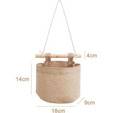 Hanging Storage Bag with Pockets 3 Layers Cotton Linen Canvas Hanging Storage Bag on Wall Door Organizer for Bedroom Bathroom - Top-Down View