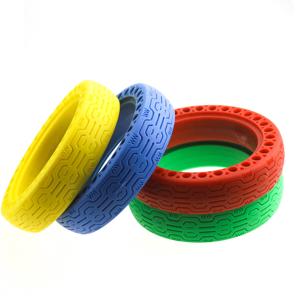 For Xiaomi electric scooter color solid tire multi-color honeycomb tire hollow airless tire M365 explosion-proof solid tire green