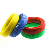 For Xiaomi electric scooter color solid tire multi-color honeycomb tire hollow airless tire M365 explosion-proof solid tire green - Front View