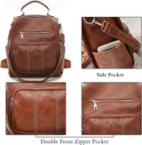 Vintage Backpack Women Shoulder Bag Girls Waterproof Daypack - Top-Down View