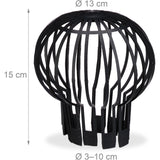 Downspout Cover, 4-pack, Plastic Basket, Leaf Catcher for Gutter, Rain Pipe Cover, Gutter Cover, Ø 13 cm, black - Side View