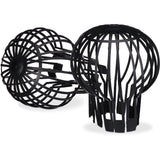 Downspout Cover, 4-pack, Plastic Basket, Leaf Catcher for Gutter, Rain Pipe Cover, Gutter Cover, Ø 13 cm, black