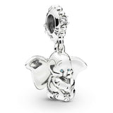 Genuine S925 Men's Women's Sterling Silver Dumbo Pendant Charm