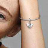 Genuine S925 Men's Women's Sterling Silver Dumbo Pendant Charm