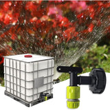 1000L Plastic Tank Faucet with Garden Hose Connector, IBC Tank Faucet Adapter, 3/4 Inch Thread Connection for Rainwater Collector, Fuel Tank - 45-Degree Angle