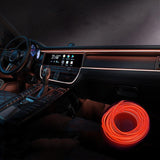 Car LED Interior Strip Light 3m USB Neon Wire Lamps Glowing Ambient Lighting Car Decorations Interior Red