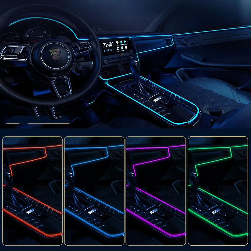 Car LED Interior Strip Light 3m USB Neon Wire Lamps Glowing Ambient Lighting Car Decorations Interior Red