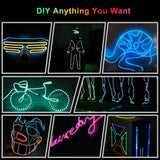 Car LED Interior Strip Light 3m USB Neon Wire Lamps Glowing Ambient Lighting Car Decorations Interior Red