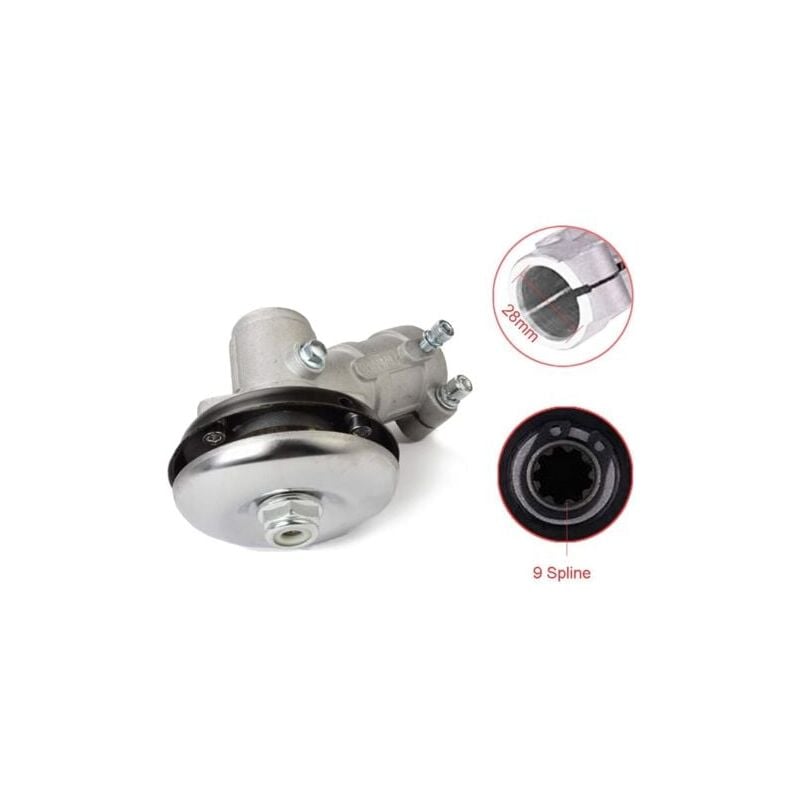28mm Brushcutter Gearbox, Universal Brushcutter Gearbox for Grass Trimmer/Chainsaw (28mm, 9 Teeth Round)