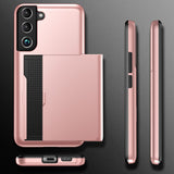 Samsung Galaxy S22 Case Card Slot Rose Gold - 45-Degree Angle