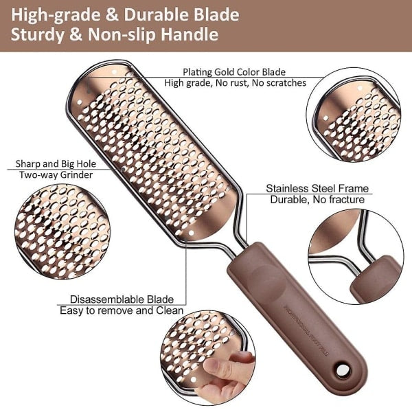Pedicure Foot File Hard Skin Remover - Large Foot Rasp Colossal Foot Scrub Professional Stainless Steel Hard File for Wet and Dry Feet