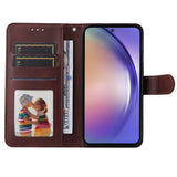 SKALO Samsung A55 5G PU Leather Wallet Case - Multiple Colors Brown Brown Brown