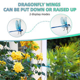 2024 12pcs Artificial Dragonfly Clips for Outdoor Use 3D Dragonfly Decor Gardening, 3D Dragonfly Garden - 45-Degree Angle