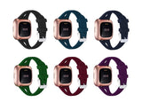 Thin Watch Bands, Compatible with Fitbit Versa 2 Band/Fitbit Versa/Fitbit Versa Lite/SE, Silicone Replacement Strap for Smartwatch Black S - Top-Down View
