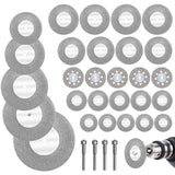 32pcs Mini Diamond Cutting Disc with 4pcs Mandrels Cutting Disc Mini Cutting Discs for Glass/Precious Stone/Wood/Metal/Ceramic-16/20/22/25/30/40/50/60mm