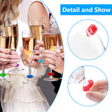 60 pcs glass markers, silicone glass marker drinking glass colorful wine glass markers reusable wine glass markers wine marker - Top-Down View