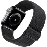 Stretchy Watch Strap Compatible with Apple Watch Band 41mm 40mm 38mm Comfortable Adjustable Sports Band for Women Men - Black_max