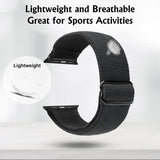 Stretchy Watch Strap Compatible with Apple Watch Band 41mm 40mm 38mm Comfortable Adjustable Sports Band for Women Men - Black_max - Side View