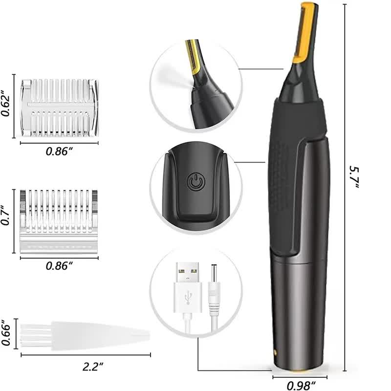 Ultra-thin precision trimmer Electric nose hair trimmer Mini portable ear trimmer for men nose hair shaver Waterproof safe clean USB charging model